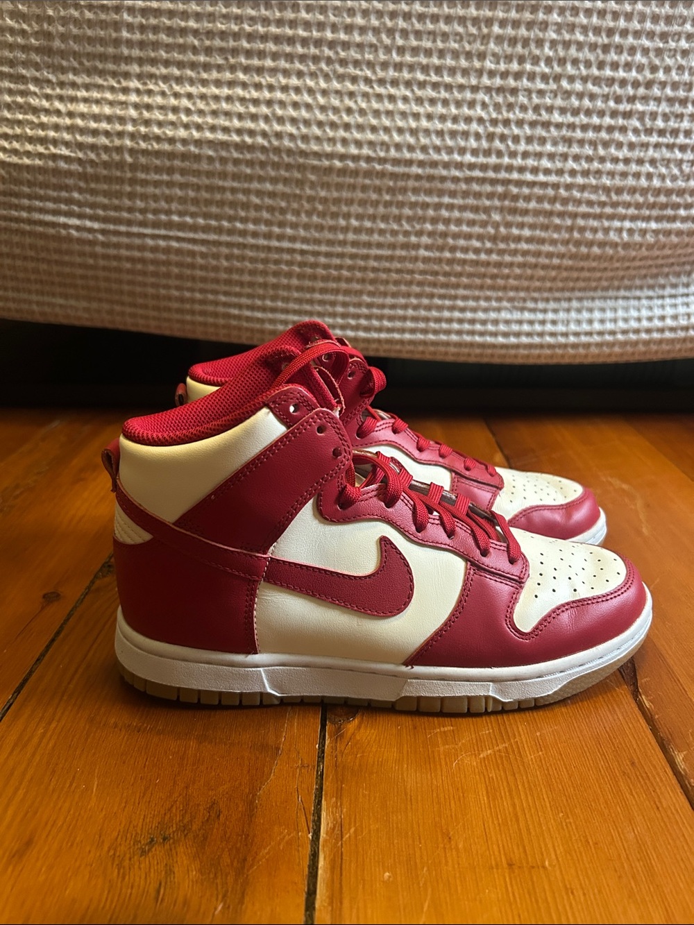Nike Dunk High Women’s Red and White Shoes